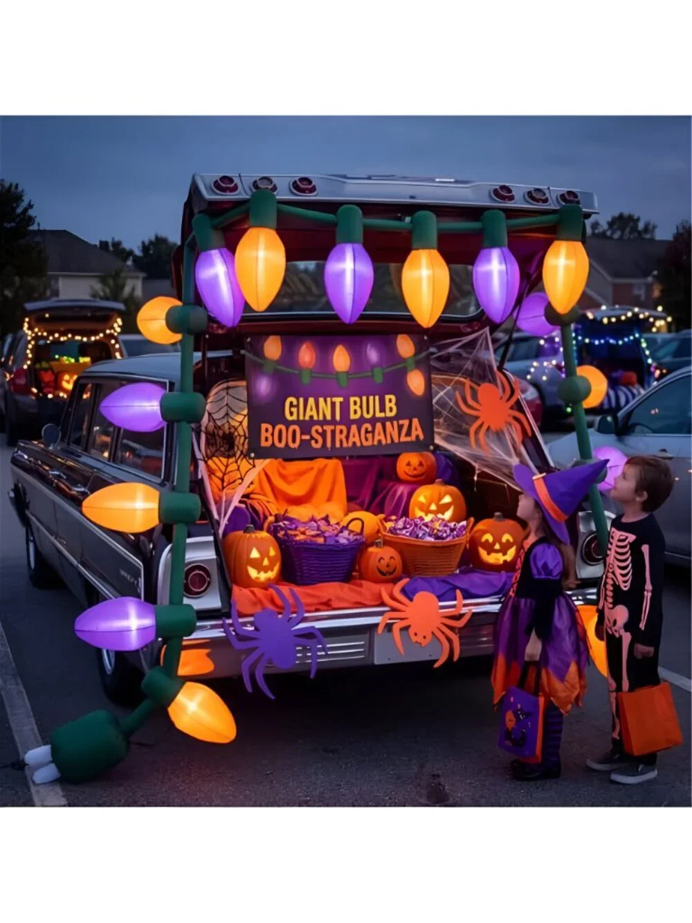 17ft Halloween Giant Inflatable Light Bulb Outdoor Blow up Giant LED